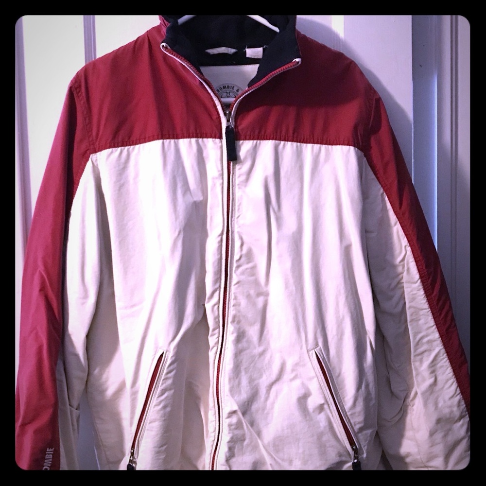 Abercrombie Coat, Large, Khaki/Red/Blue, EUC